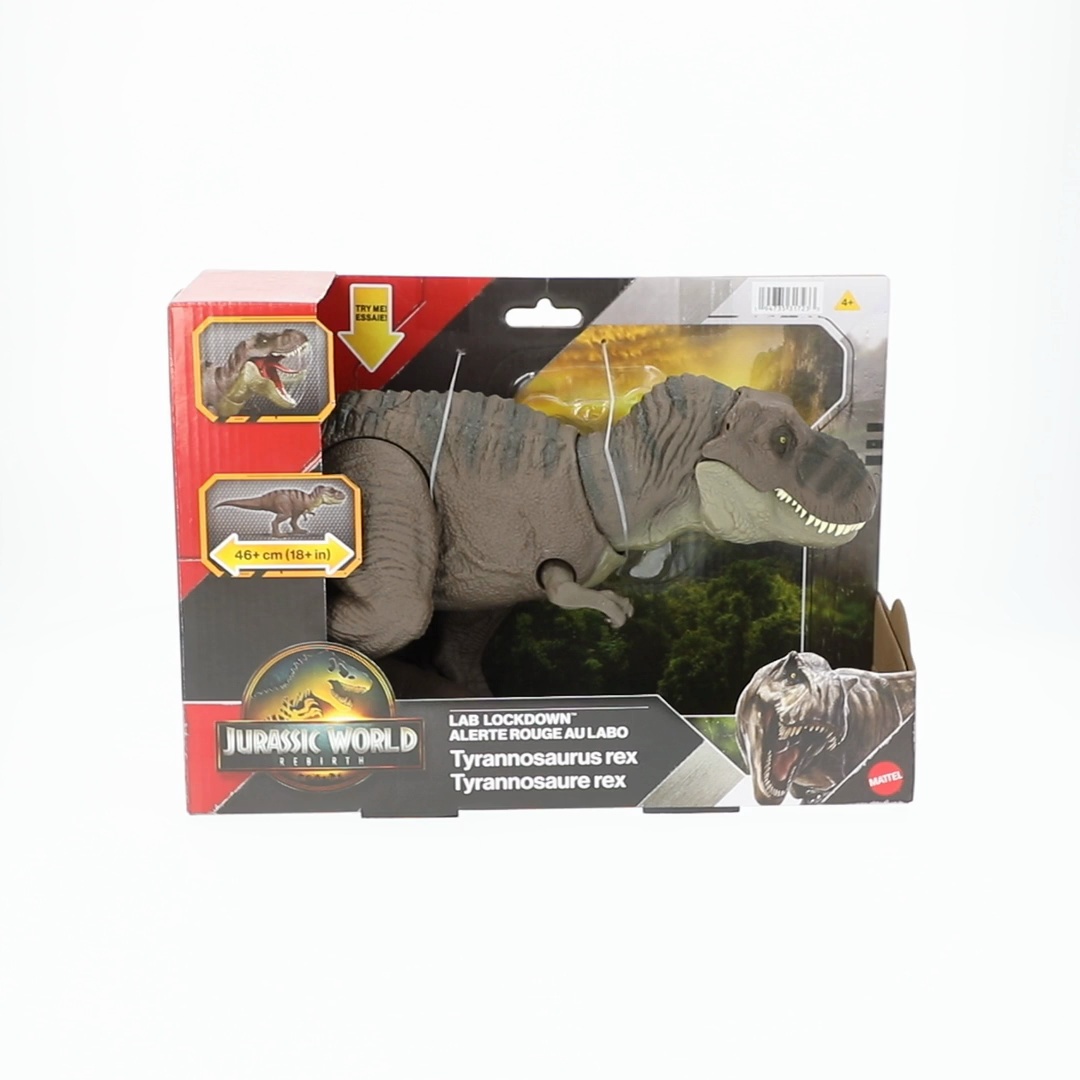 Jurassic World Rebirth T-Rex Chomp Attack Action Figure, 18