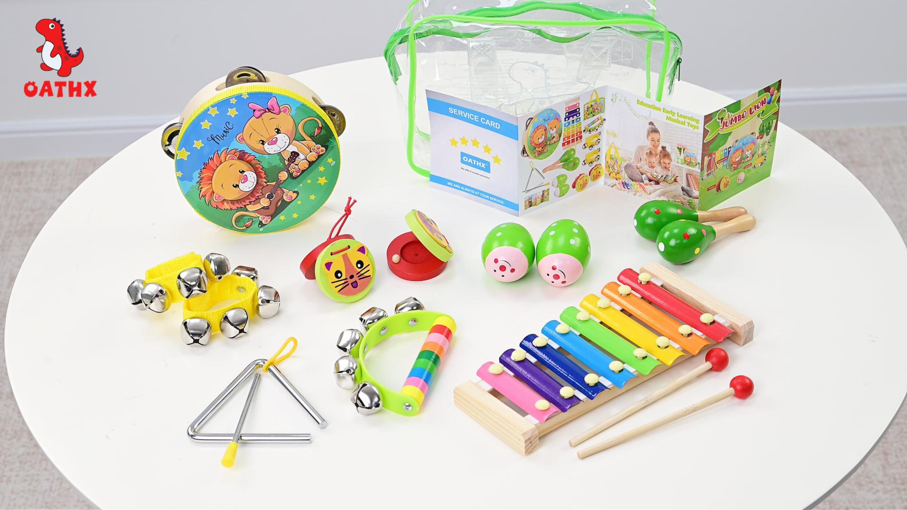 thumbnail video image 3 of OATHX Baby Music Toys Child Educational Wooden Musical Instruments for Kids Birthday Toddler Toy, 3 of 8