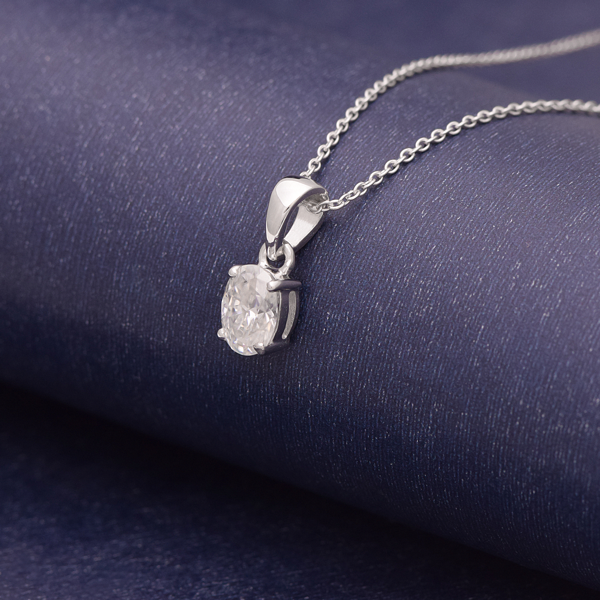 thumbnail video image 2 of 1 Carat Moissanite Diamond E Color VS1 Clarity Brilliant Cut 925 Sterling Silver Solitaire Women Valentines Day Gifts Necklace, 2 of 8