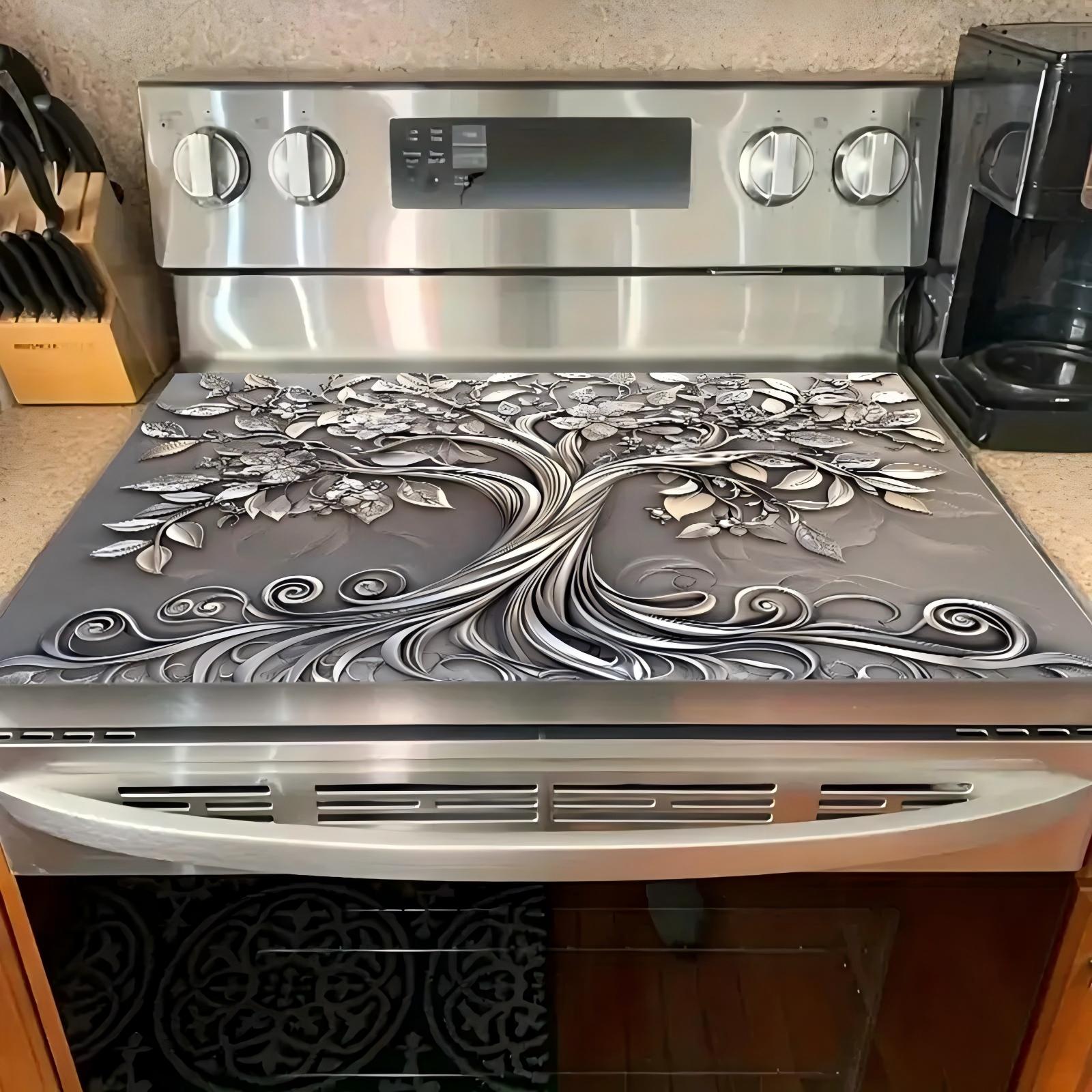 thumbnail video image 2 of Durable Gas Stove Protector with a Country Rooster Design - Resistant to Heat And Scratches, Stylish And Easy to Clean, Suitable for Any Kitchen., 2 of 8