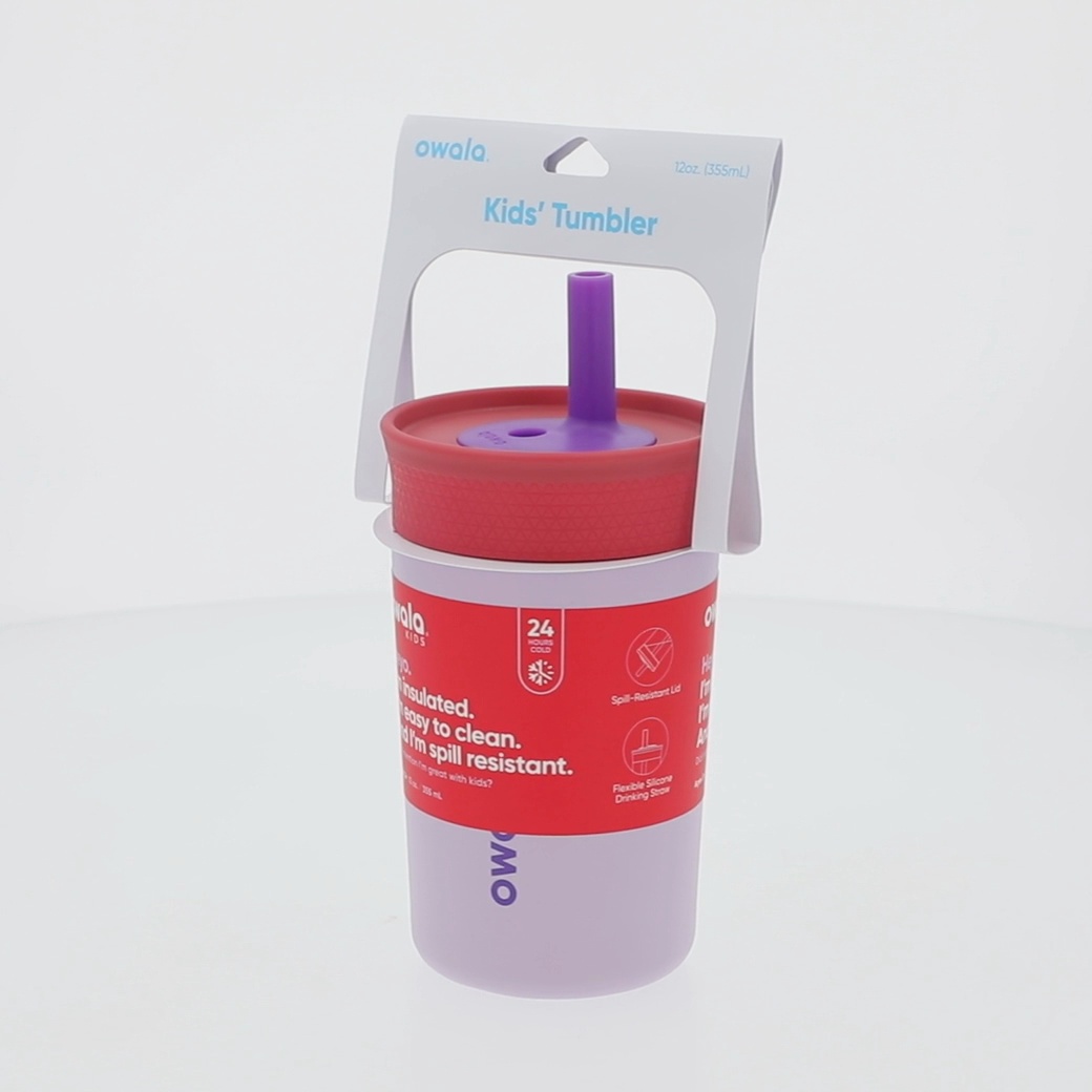 Owala Kids' Stainless Steel 12oz Tumbler Lilac Rocket BPA Free