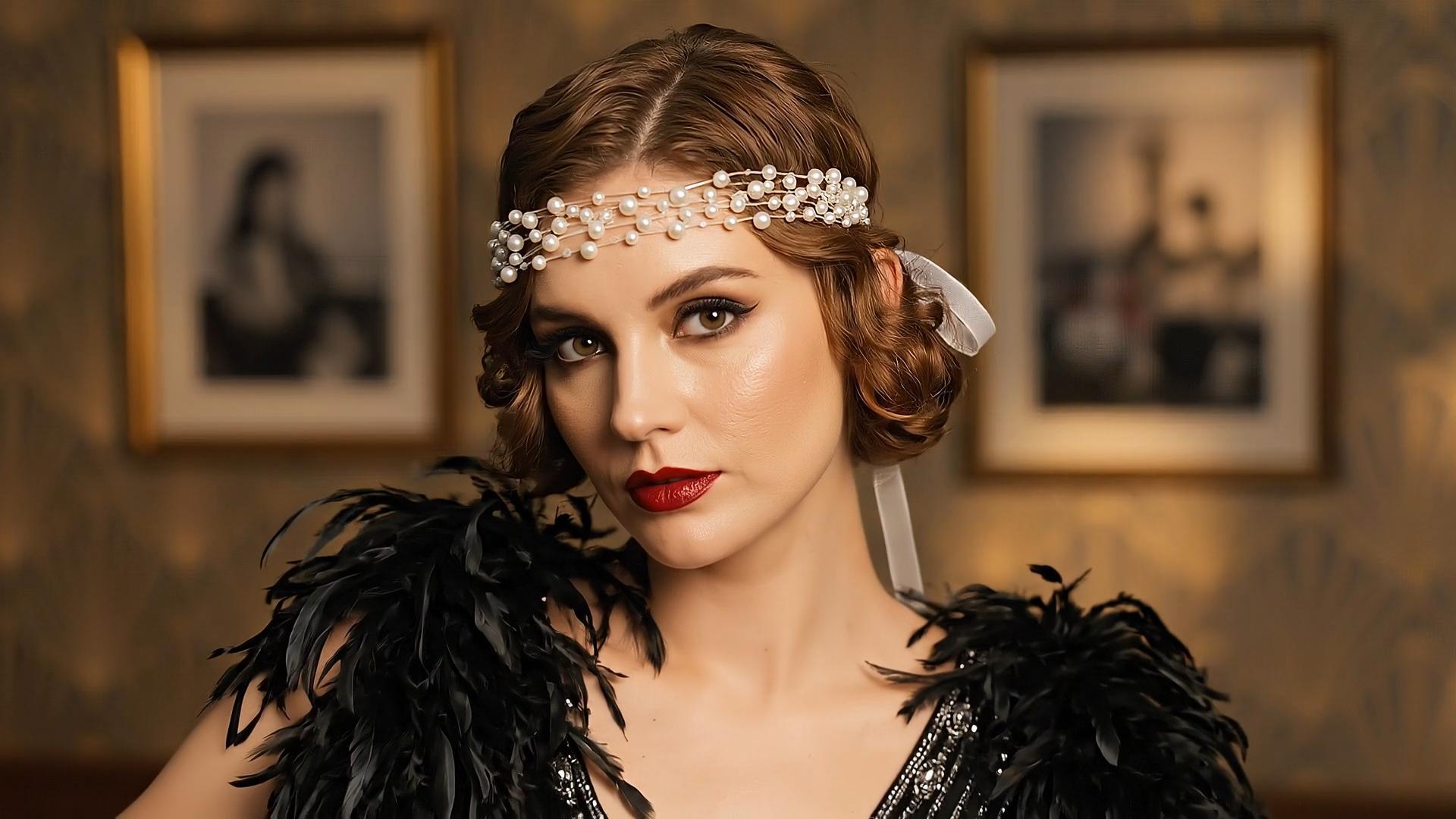 thumbnail video image 2 of Miallo Gold Leaf Bridal Hair Vine - Pearl Wedding Headpiece for Bride & Bridesmaids - Flexible Floral Hair Accessories for Women, 2 of 8