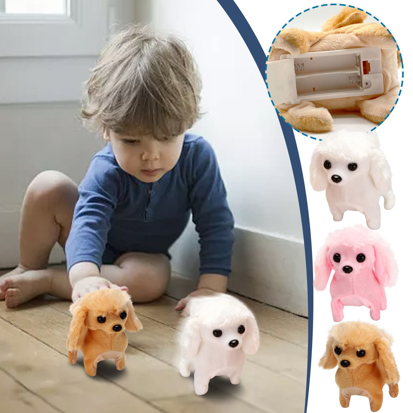 thumbnail video image 2 of Walking and Barking Plush Electric Toy Dog - Soft and Huggable Electronic Pet, Ideal for Any Occasion, 2 of 8