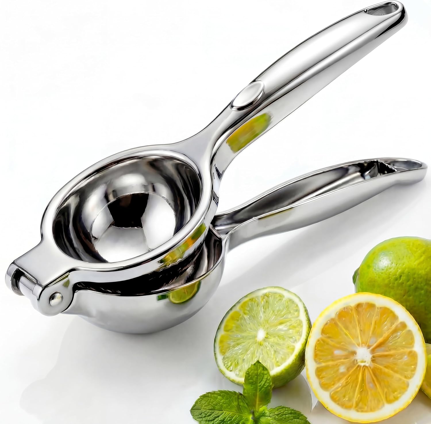 thumbnail video image 2 of Lemon Squeezer Stainless Steel, Manual Citrus Press Lemon Lime Squeezer,Metal Lemon Squeezer,Lemon Lime Orange for Kitchen Home Bar, 1 Pack, 2 of 9