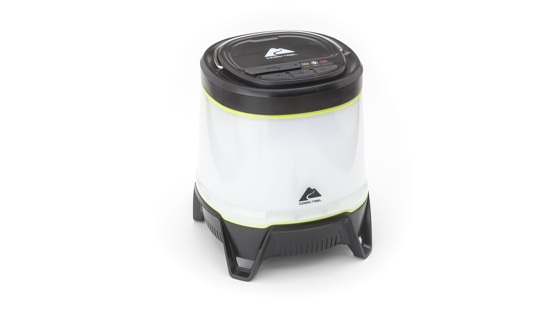 Ozark Trail 750 Lumen Hybrid Power LED Camping Lantern - White, Black &  Green