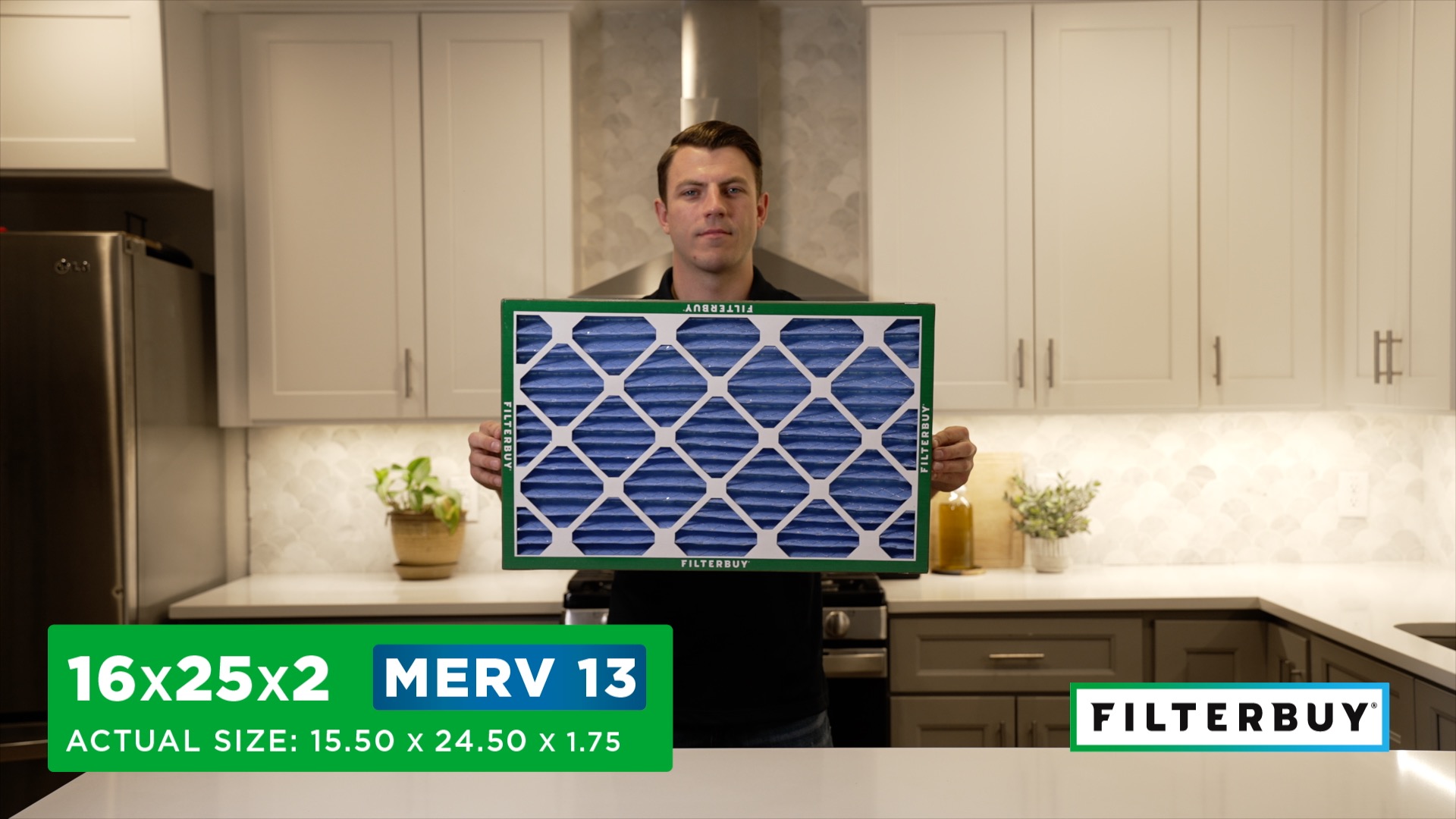 thumbnail video image 2 of Filterbuy 16x25x2 MERV 13 Health Defense, Pleated HVAC AC Furnace Air Filters (2-Pack), 2 of 10