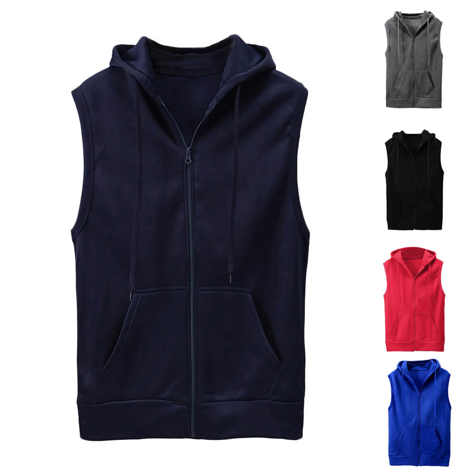 メンズウェア Progress | Hooded Vest WREESH Men's Winter Sleeveless Hooded Sweatshirt Vest with
