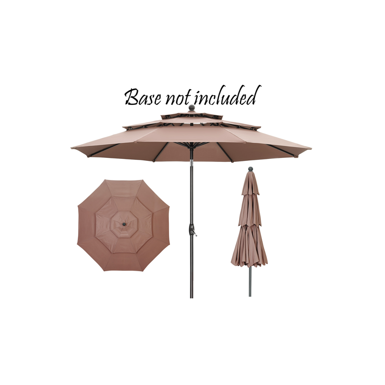 Autlaycil 10FT Patio Umbrella with 3 Tiers, Crank Tilt Function 