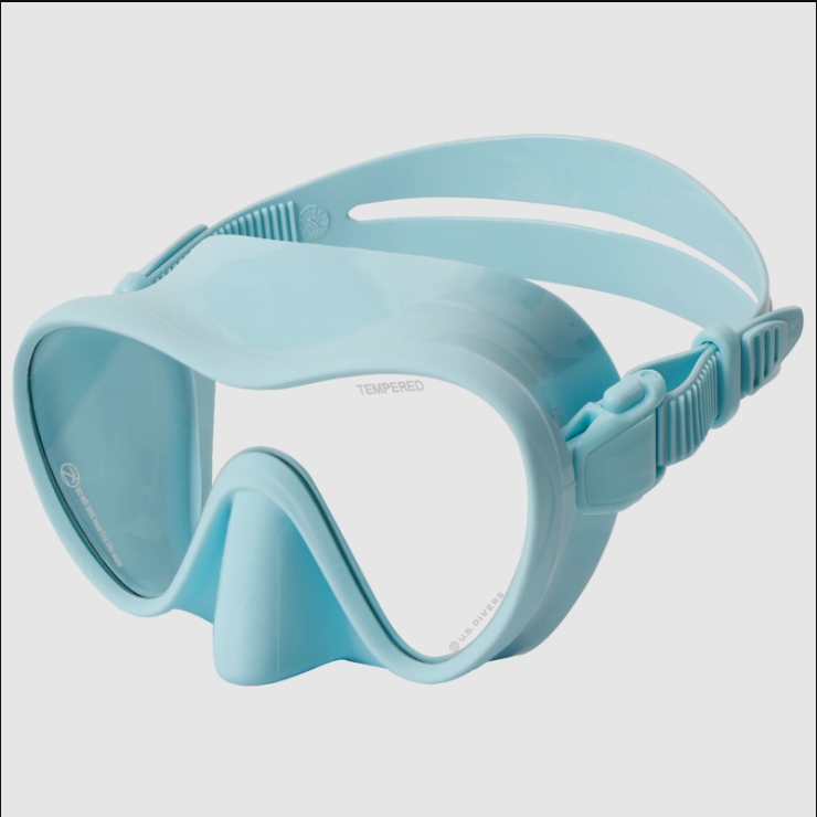 thumbnail video image 2 of U.S. Divers Adult Tropic Snorkel Mask (Blue), 2 of 8