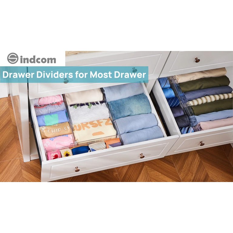Vtopmart 6 Pack Drawer Dividers for Clothes, Adjustable 4" High Expandable from 10.6"-17" Clear Dresser Drawer Organizer - Walmart.com Vtopmart 6 Pack Drawer Dividers for Clothes, Adjustable 4" High Expandable from 10.6"-17" Clear Dresser Drawer Organizer - Walmart.com