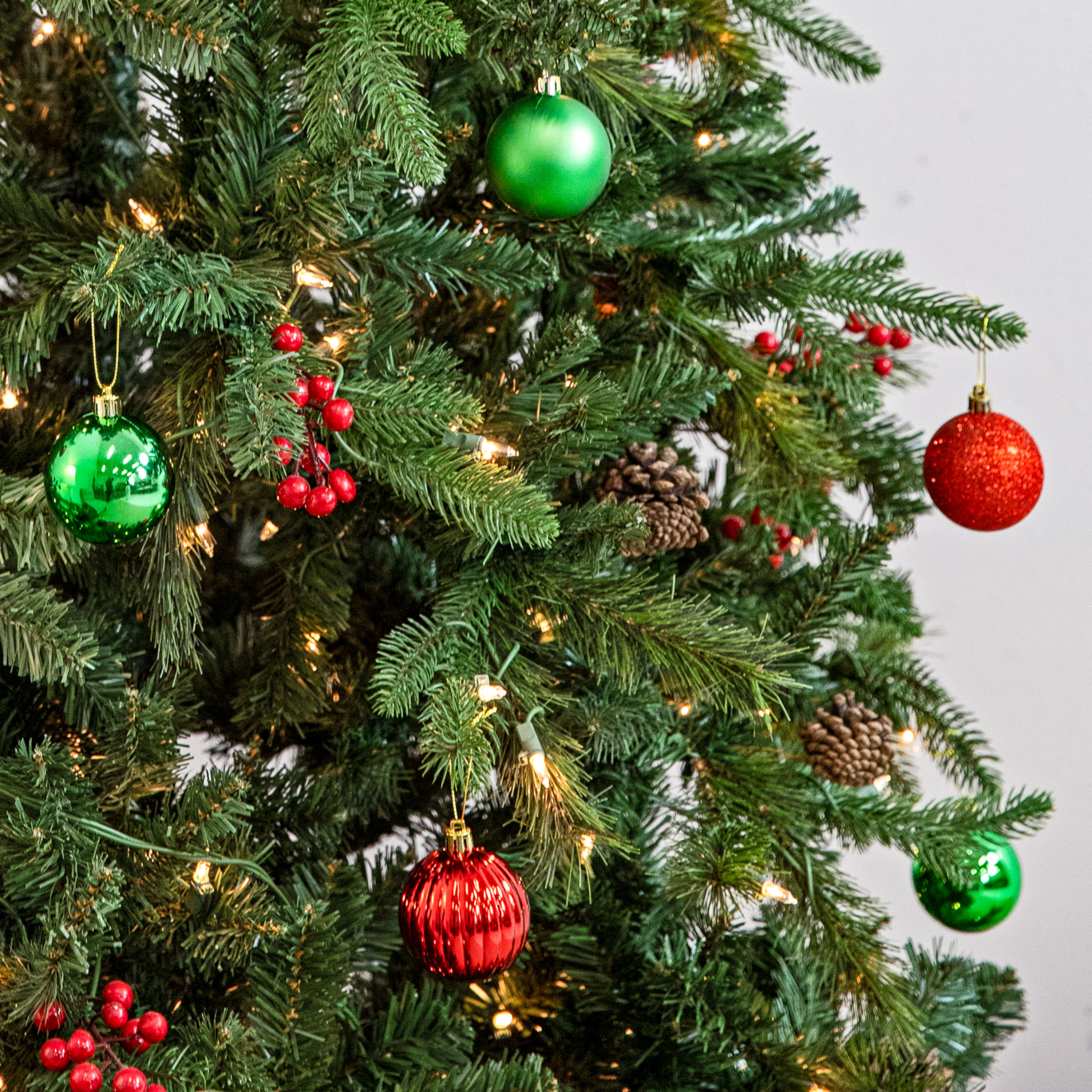 thumbnail video image 2 of Sunnydaze Holly Jolly Red/Green/Gold Plastic Christmas Ornament Balls, 50 Count, 2 of 13