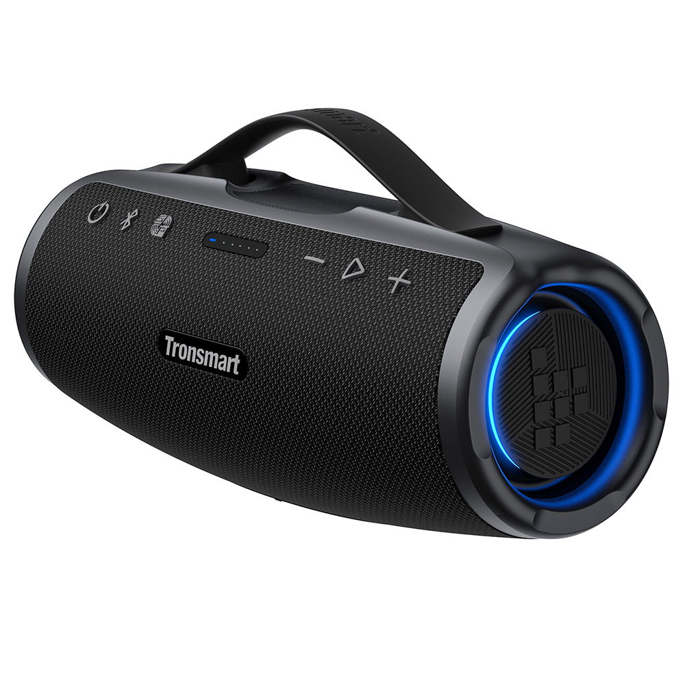 thumbnail video image 2 of Portable Outdoor bluetooth Speaker Tronsmart Mirtune S100, Customizable EQ, 50W Output, 20 Hours of Playtime, IPX7 Waterproof, Retractable Handle, 2 of 11