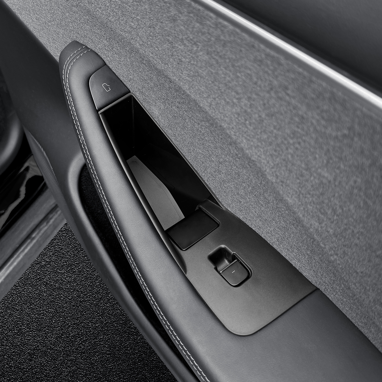 thumbnail video image 2 of Car Door Handle Storage Box for 2024 Tesla Model 3 Car Interior Accessories ABS Material 4pcs, Black, 2 of 9