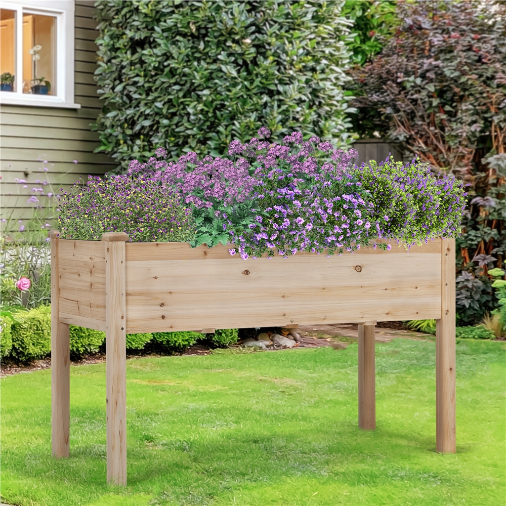 thumbnail video image 2 of Yaheetech Rectangle Fir Wood Raised Garden Bed Planters, Wood, 2 of 9
