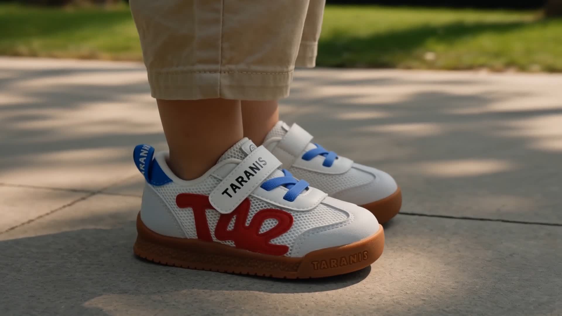 thumbnail video image 2 of TARANIS Toddler Shoes for Boys and Girls, Non-Slip Breathable Wide Toe Baby Sneakers, 2 of 9