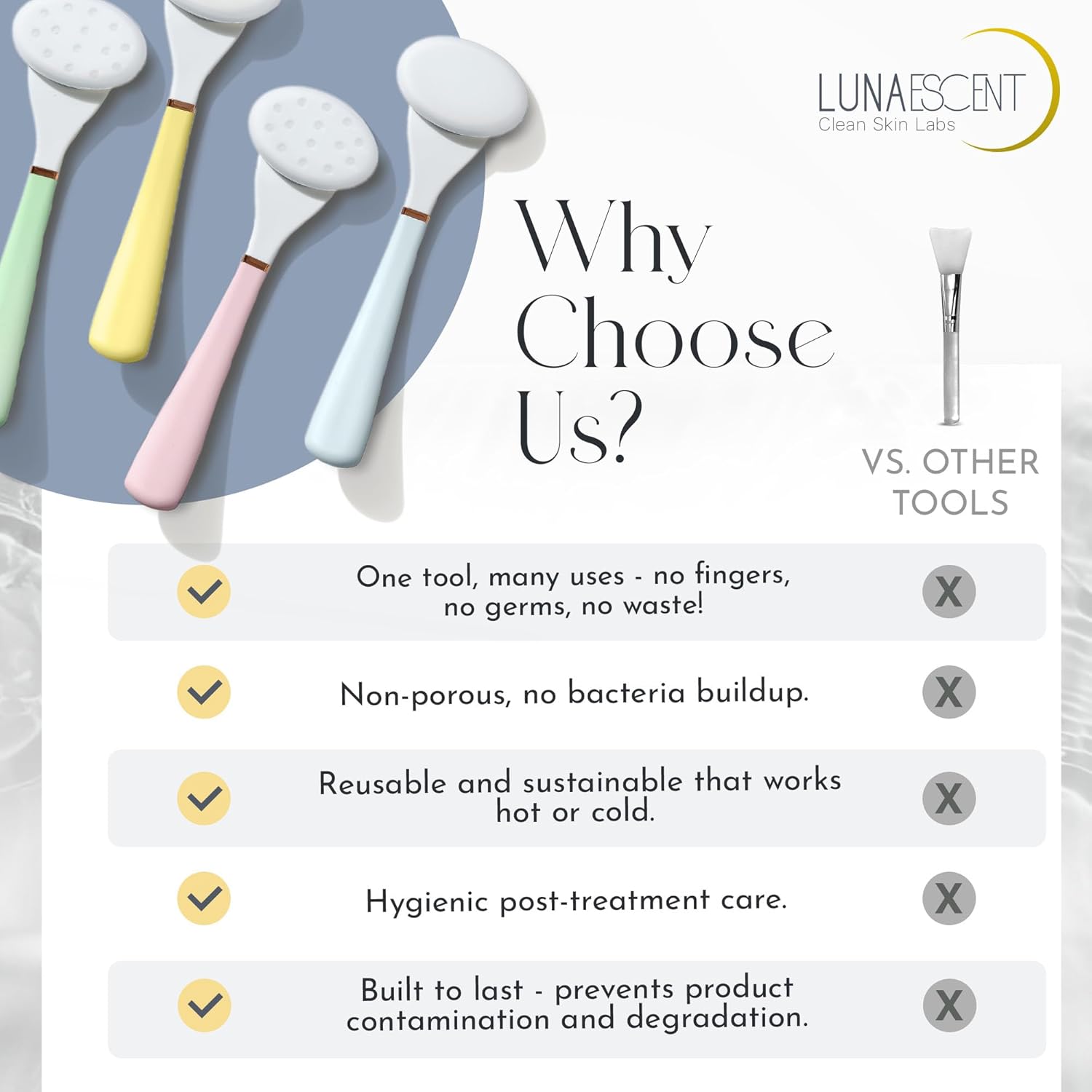 thumbnail video image 2 of LUNAESCENT Touch-Free Skincare Applicator & Massager – Deluxe Gift Set Cream Applicator Moisturizer Applicator Makeup Spatula Face Mask Brush in Sun color, 2 of 9