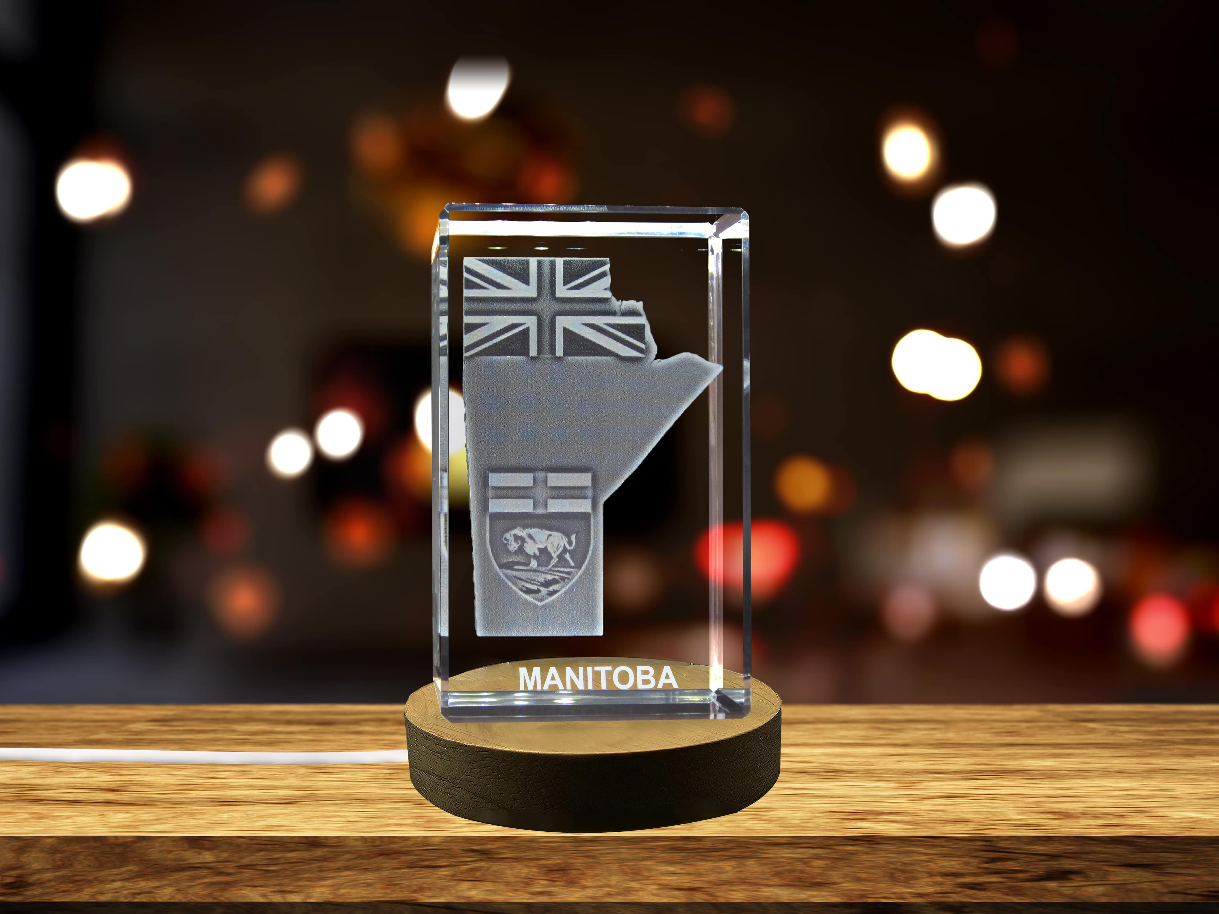 thumbnail video image 2 of Manitoba 3D Engraved Crystal 3D Engraved Crystal Keepsake/Gift/Decor/Collectible/Souvenir, 2 of 7