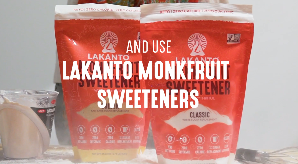 thumbnail video image 2 of Lakanto Monk Fruit Sweetener Packets - Raw Cane Sugar Replacement, Zero Net Carbs, Zero Glycemic, Zero Calorie, Keto, Sweeten on the Go, Coffee, Lemonade, Other Drinks, Desserts (Golden, 30 Count), 2 of 7