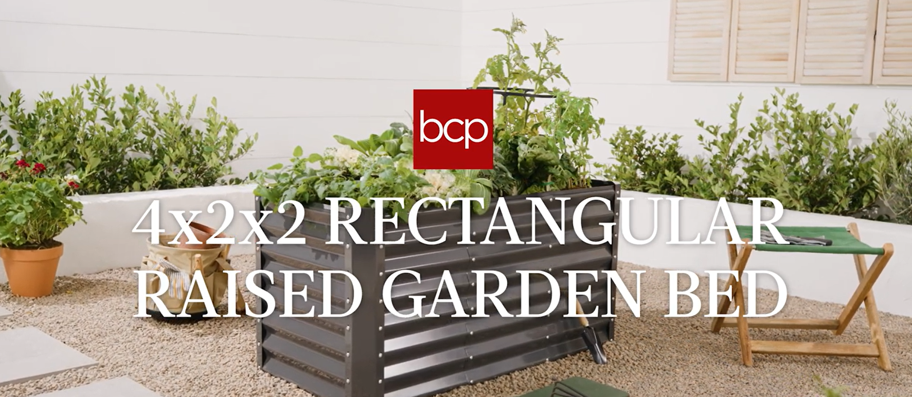 thumbnail video image 2 of Best Choice Products 4x2x2ft Outdoor Metal Raised Garden Bed, Planter Box for Vegetables, Flowers - Burgundy, 2 of 8