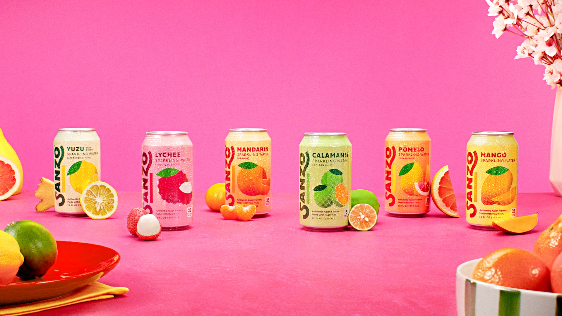 Sanzo Lychee Sparkling Water 12 fl oz 6 Pack Cans - Walmart.com