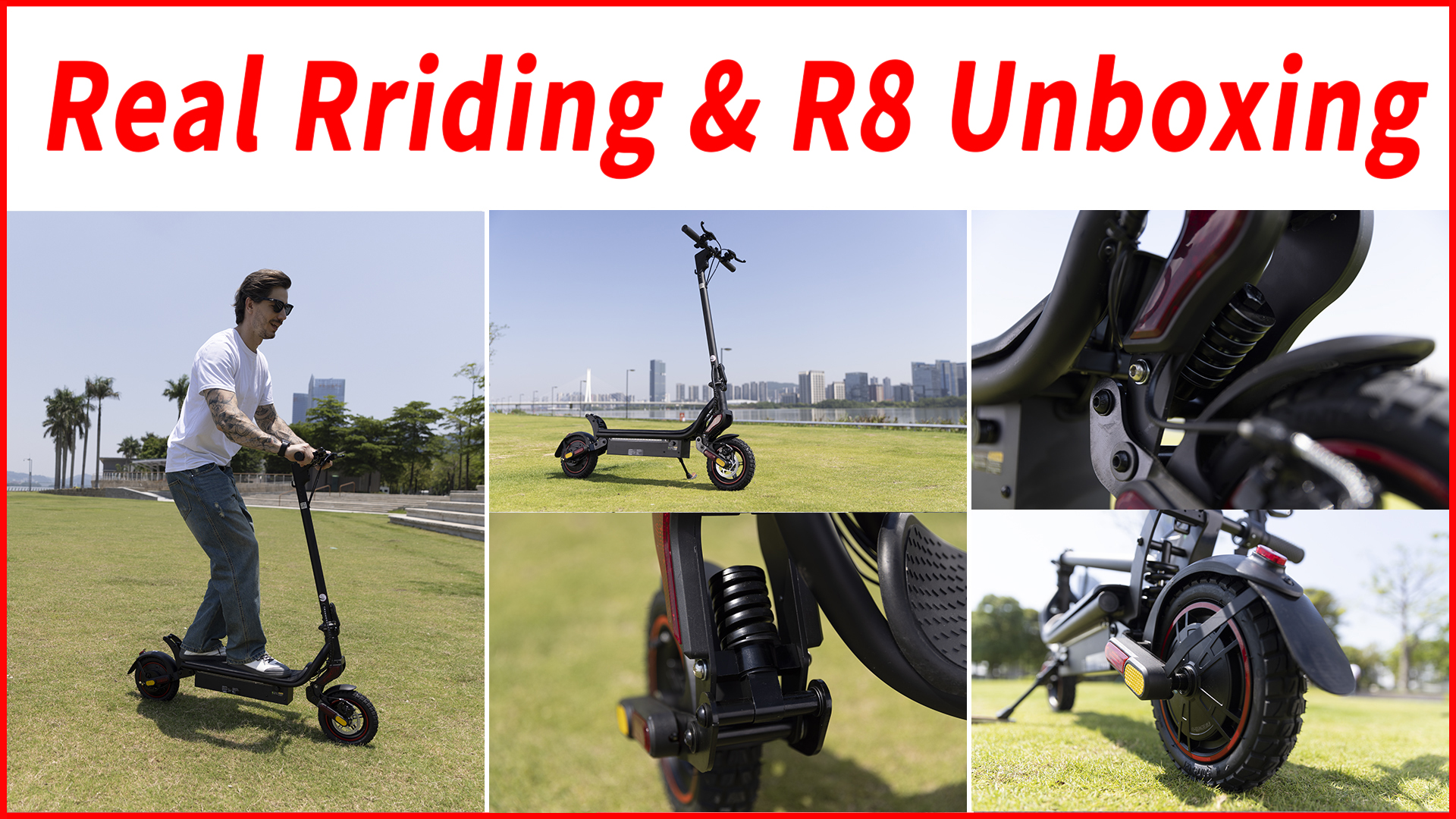 thumbnail video image 2 of Rolldustry R8 Rocker Arm Electric Scooter for Adults, 750W 9.3" Tire, Max 25 Mph Speed 28 Miles Range E scooter with Ambient Lighting, Suspension Systems, 2 of 12