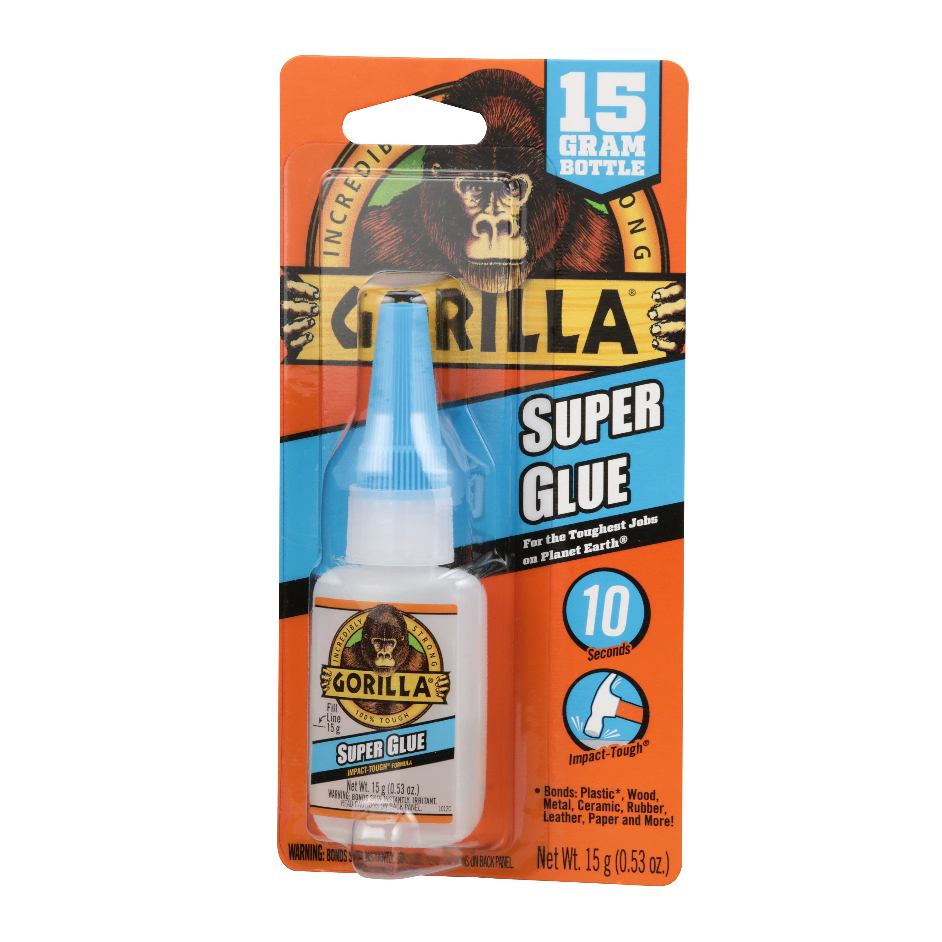 915305-9 Gorilla Glue 0.53 oz. Bottle Super Glue, Begins to Harden