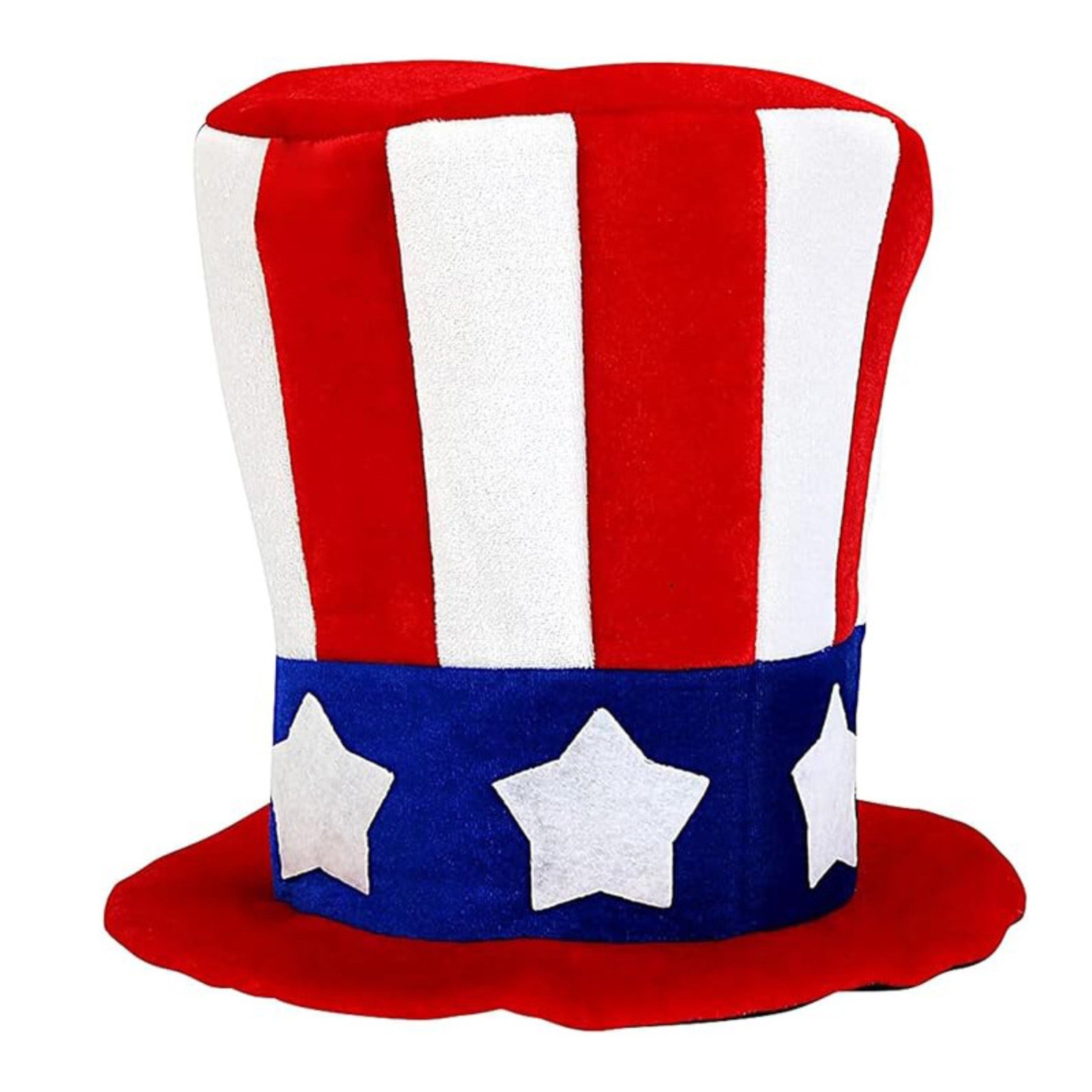 thumbnail video image 2 of Yooshoverk Uncle Sam Top Hat Independence Day Costume Red White Blue Patriotic Party Accessory Tall 12 Inch, 2 of 8