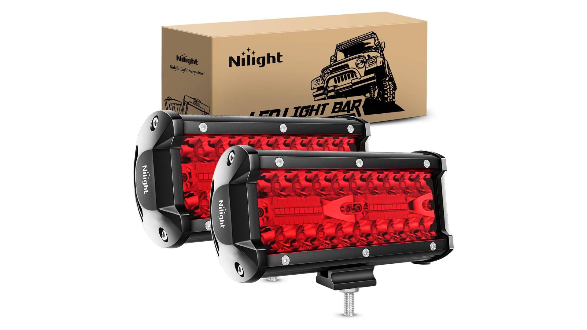LED Light Bar LED Pod, 2Pcs 4Inch 48W Square Flood Work Offroad Led Fog ...