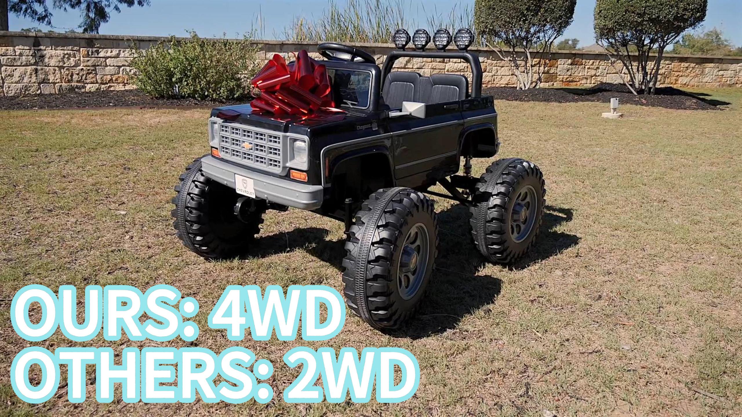 thumbnail video image 2 of Chevrolet Cheyenne 24 Volt Ride on Toys, Joyracer Electric Car for Kids, Power Truck Wheels with Remote, Bluetooth, USB, LED Lights, Pink, 2 of 17