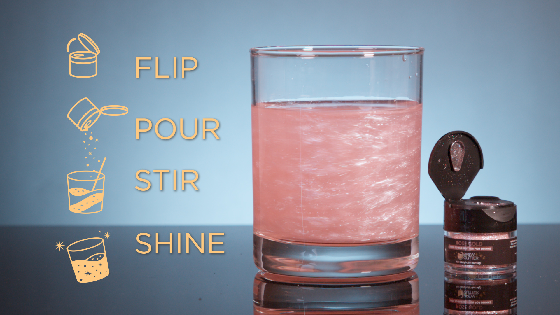 thumbnail video image 2 of Brew Glitter - Rose Gold Edible Drink Glitter - Bold Sparkle, Beverage-Safe, 4g, 2 of 9