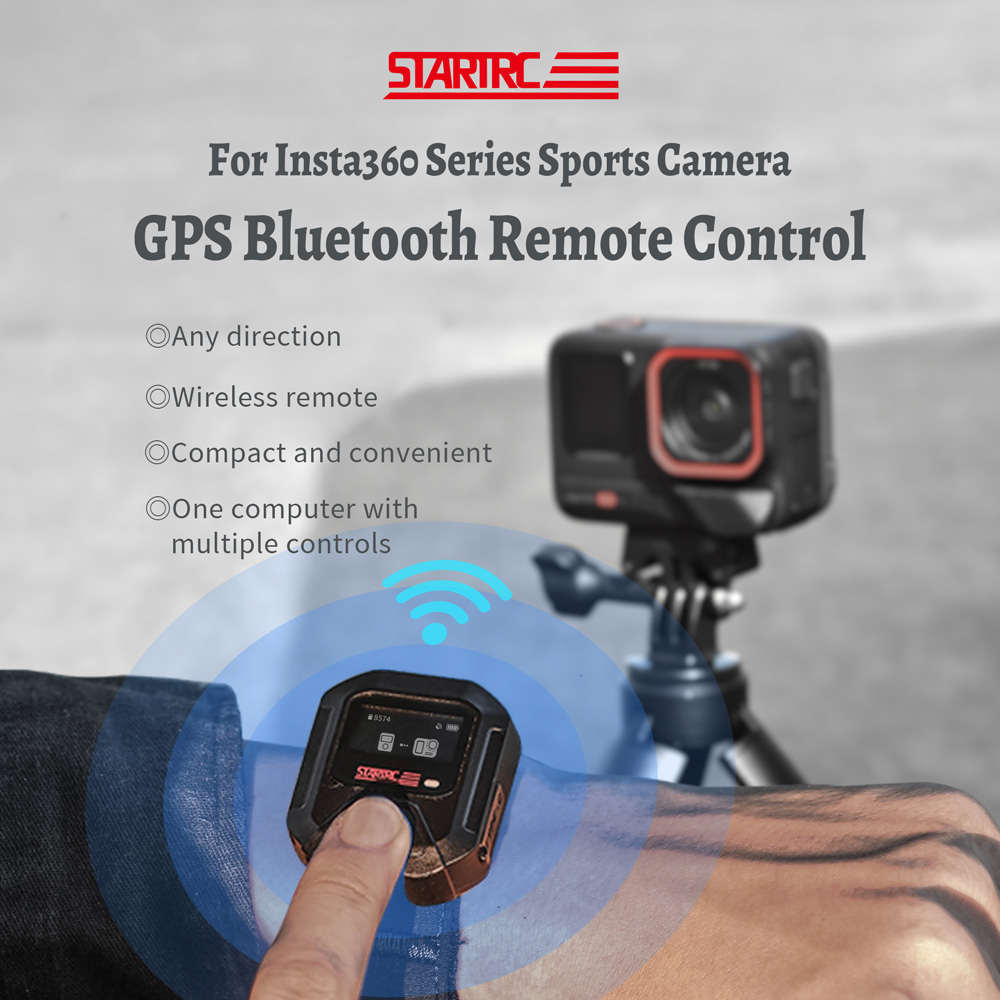 thumbnail video image 2 of GPS Bluetooth Remote Control for Insta360 X5/X4/X3/Go 3S/ACE pro 2/ACE Pro Cameras - 25M Range Smart Action Accessories, 2 of 10