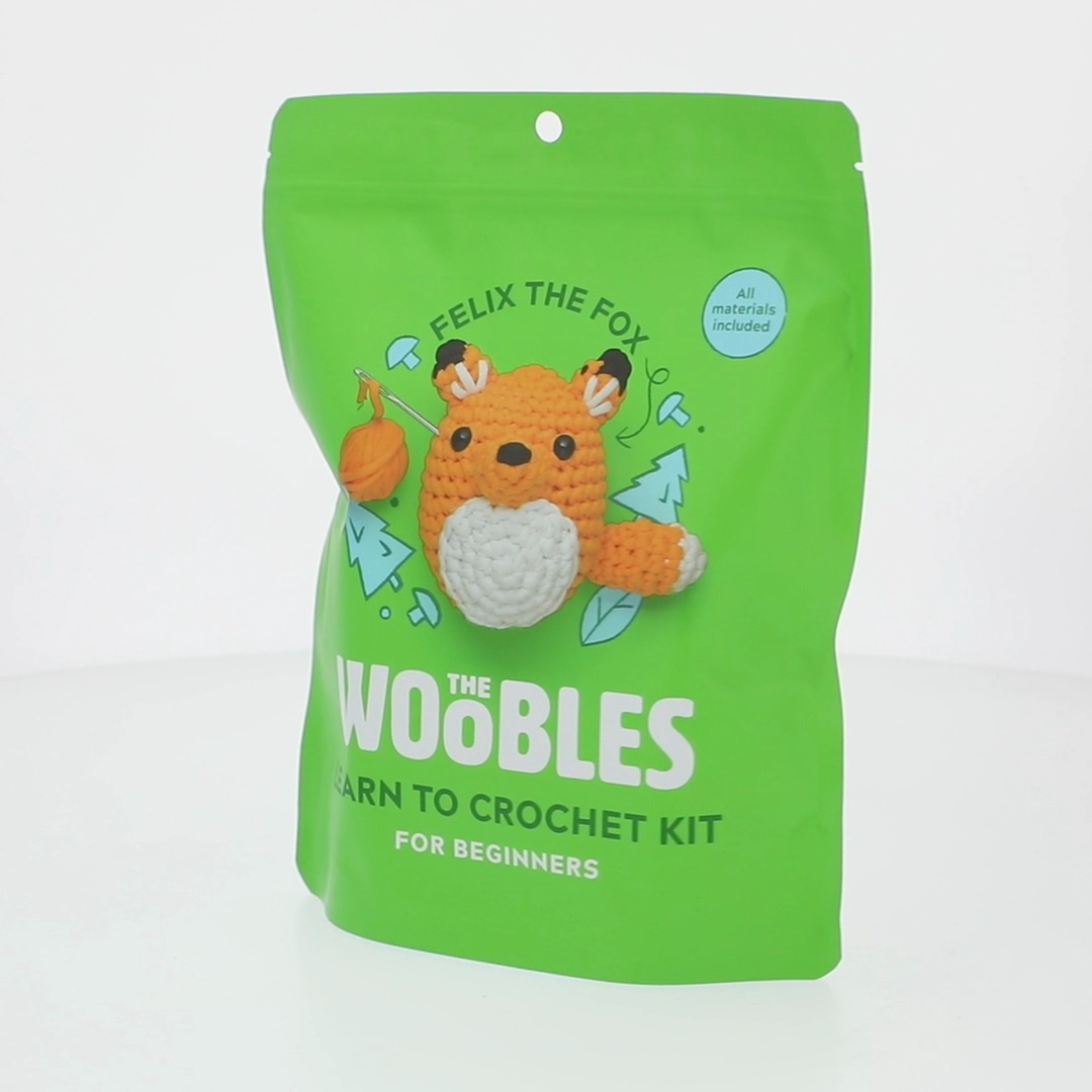 The Woobles Beginner Crochet Amigurumi Kits - Fox with Easy Peasy