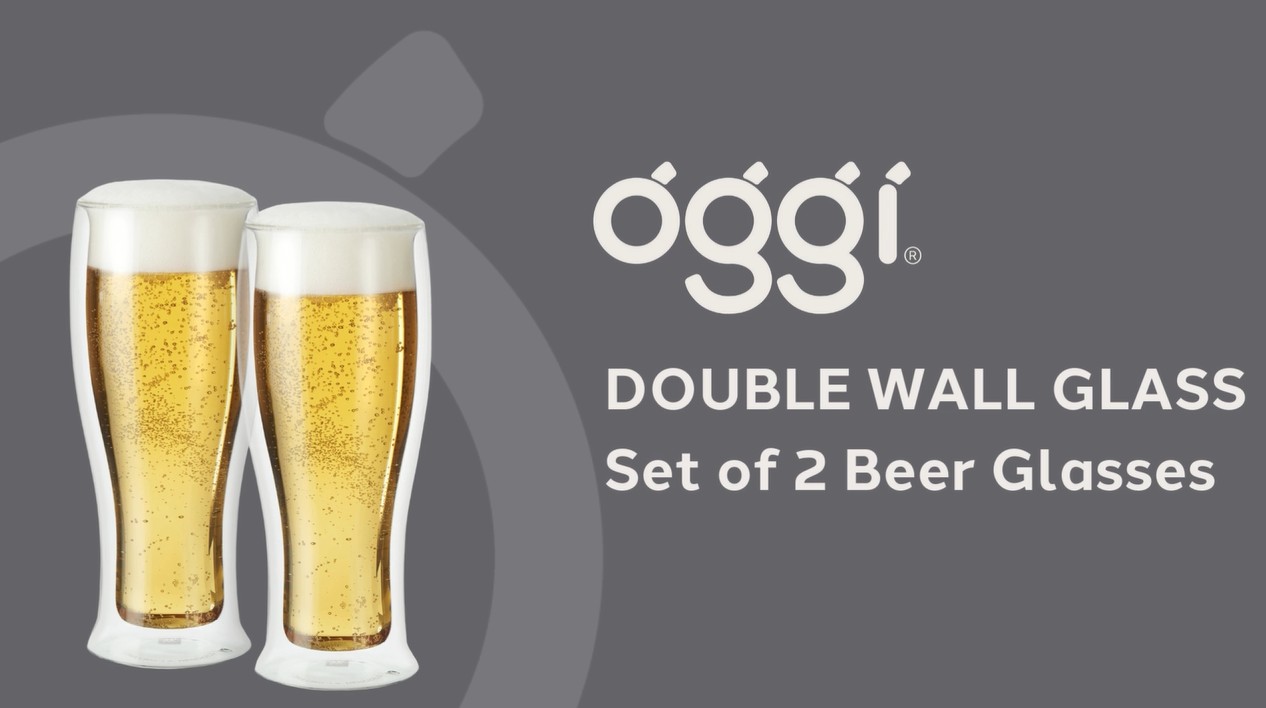 thumbnail video image 2 of Double Wall Beer Glass 14oz / 400ml, Set of 2, 2 of 8