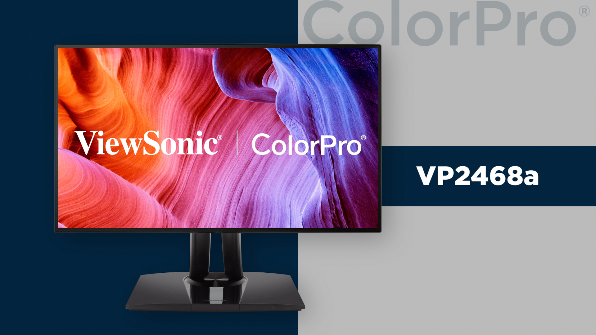 thumbnail video image 2 of ViewSonic VP2468a 24-Inch Premium IPS 1080p Monitor with Advanced Ergonomics, ColorPro 100% sRGB Rec 709, 14-bit 3D LUT, Eye Care, 65W USB C, RJ45, HDMI, DP Daisy Chain for Home and Office, 2 of 9