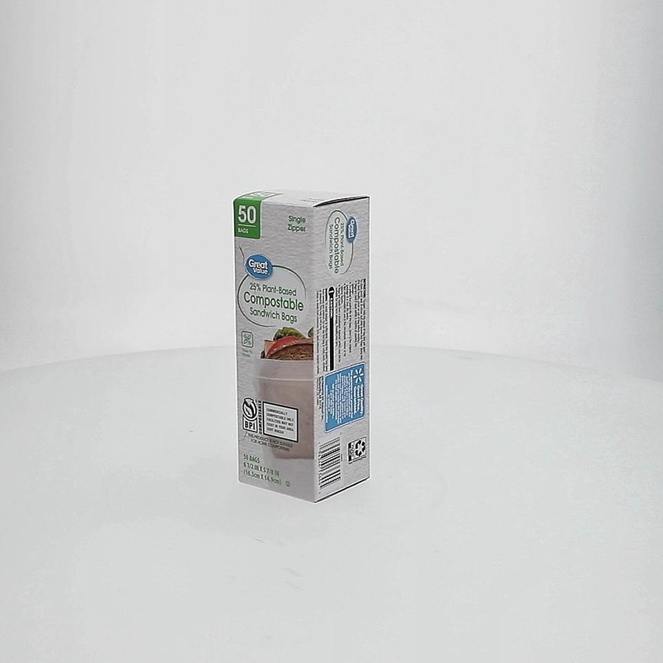 Great Value Plant-Based Sandwich Bags, 50 Count, Zipper Closure