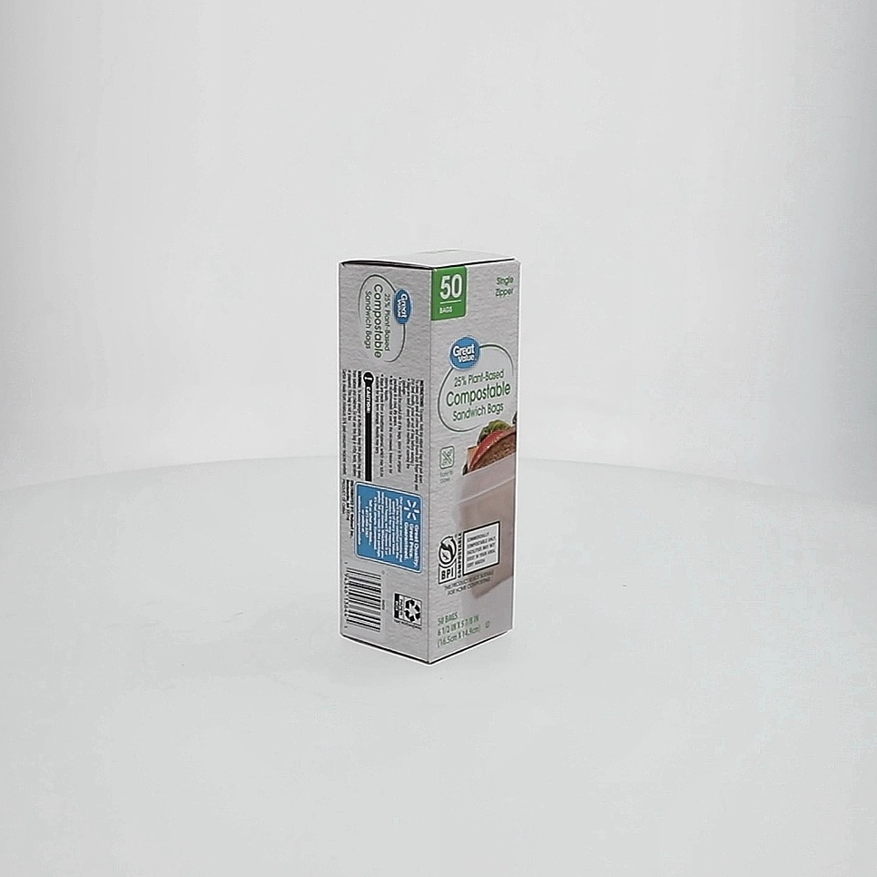 Great Value Plant-Based Sandwich Bags, 50 Count, Zipper Closure