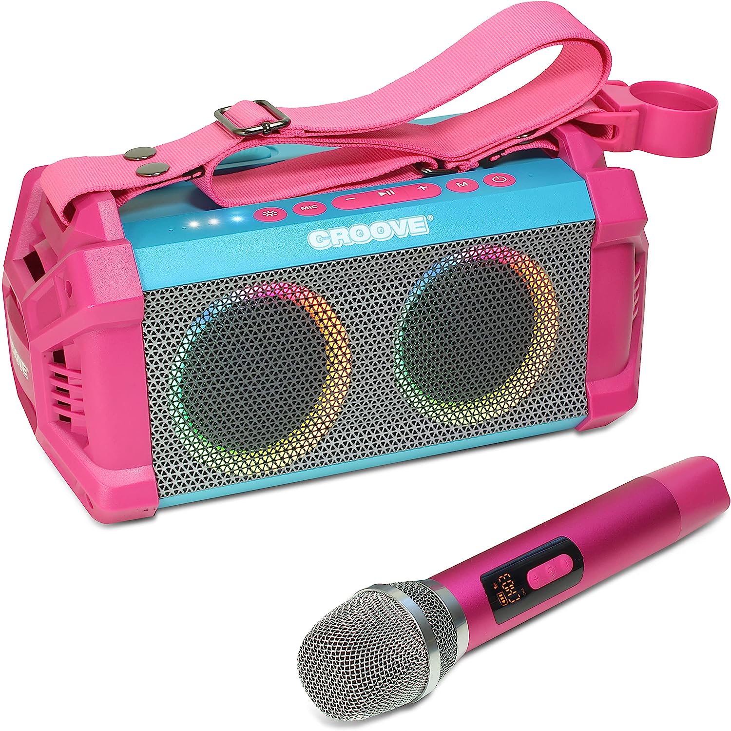 thumbnail video image 2 of Portable Karaoke Machine with Wireless Microphone and Speaker, 2 of 7