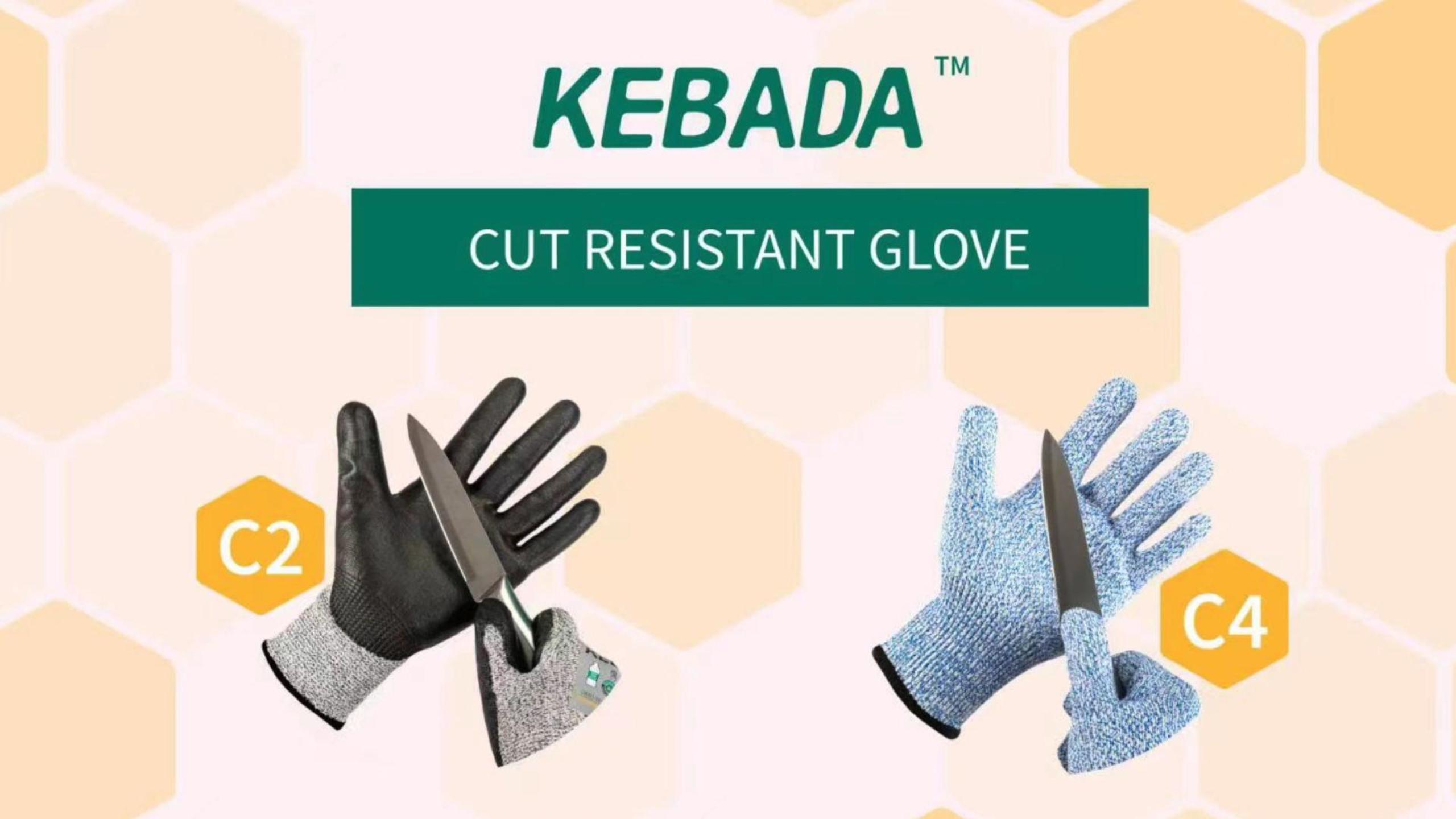 thumbnail video image 2 of 1 Pairs Cut Resistant Gloves, ANSI A4 Kitchen Safety Gloves, Food Grade Level 5 Protection, Glass-Free & Steel-Free, Blue, Small, 2 of 7