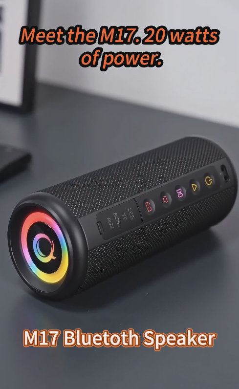 thumbnail video image 2 of Portable Bluetooth Speaker, Bluetooth 5.4 Wireless Speaker, IPX7 Waterproof Outdoor Speaker with RGB Party Lights, 20W Stereo Sound, 20H Playtime, TWS Pairing for Camping, Beach, Home Party, 2 of 9