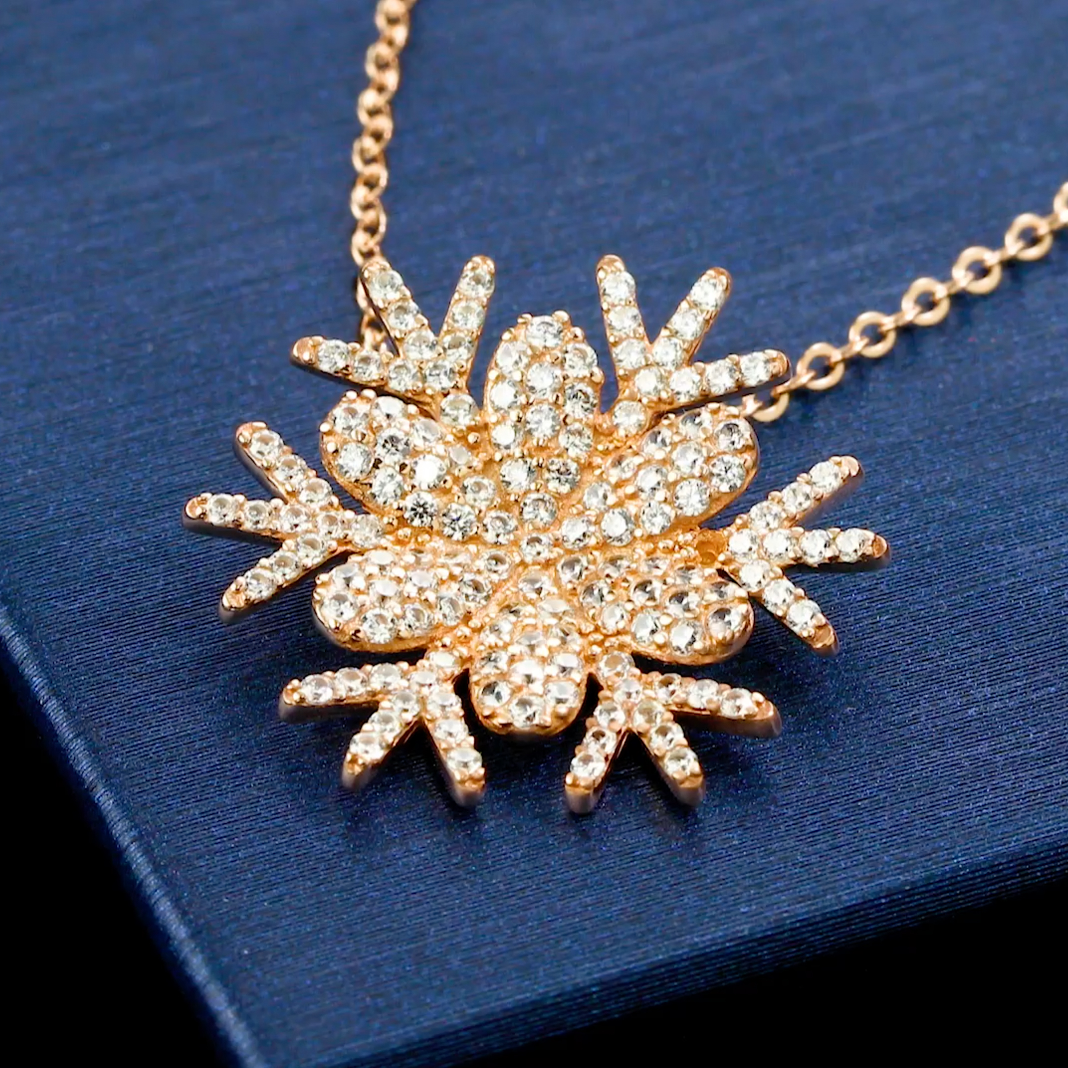 thumbnail video image 2 of Gem Stone King Snow Flake Pendant Necklace for Women | 925 Sterling Silver | 1.68 Cttw | Round White Zirconia | With 18 inch Chain | Flower of Winter 20MM = 3/4 inch | By Keren Hanan, 2 of 6