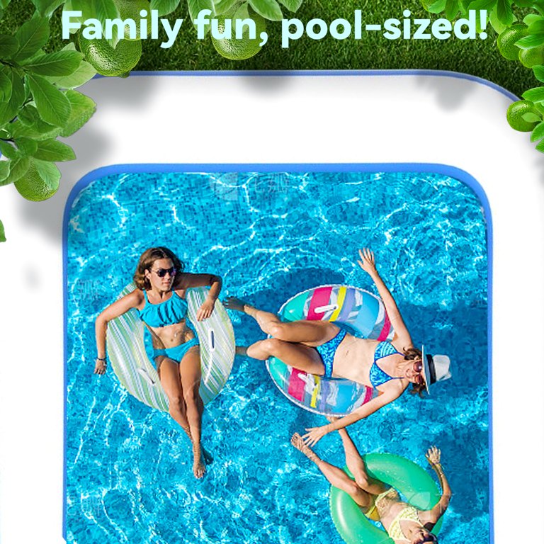 Piscine Gonflable Danrelax Avec Lumières LED - 3 Modes - 2 Anneaux - Dimensions 119x84x17 Pouces - Neuf