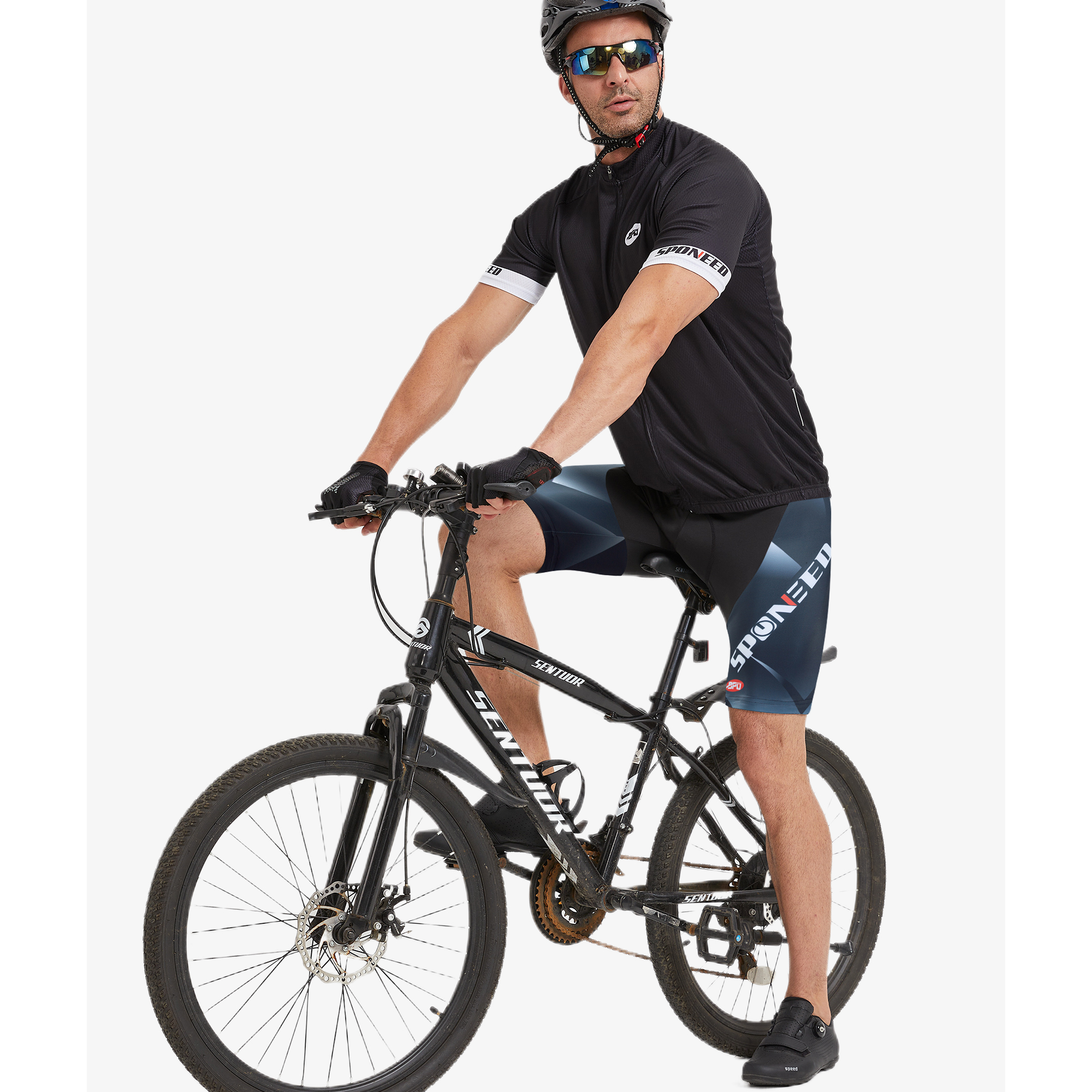 thumbnail video image 2 of Sponeed Bike Shorts for Men 4D Padded Cycling Road Biking Tights Bicycle Pants Gray S, 2 of 9