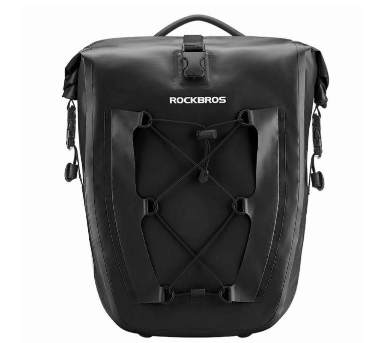 thumbnail video image 2 of ROCKBROS Bike Rear Rack Bag,Bicycle Panniers Waterproof Expandable 30L Large Capacity, Bike Rear Panniers for Cycling Traveling/Commuting, 2 of 7