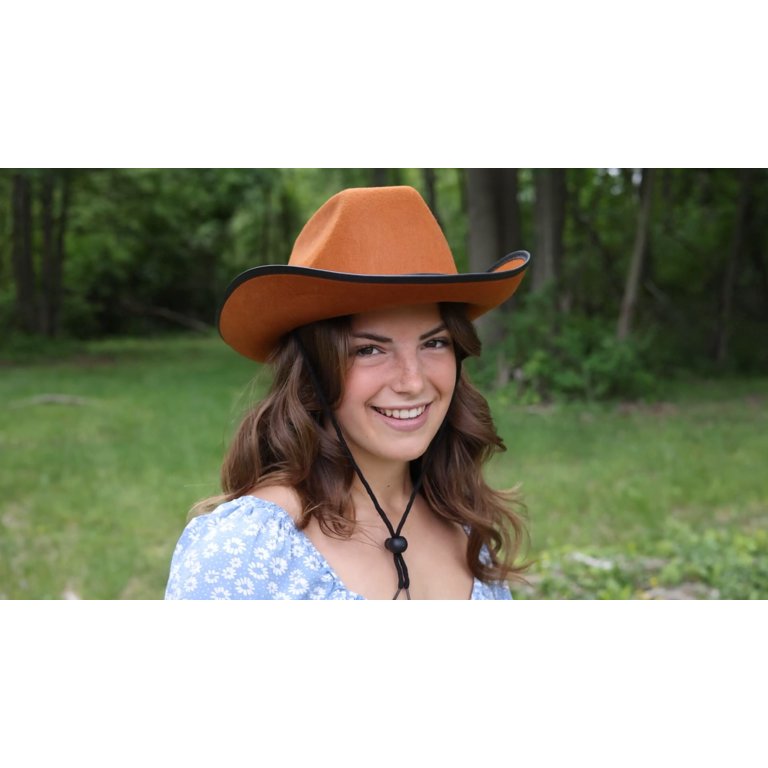 Green Sky Felt Cowboy Hat, Western Design, Red with White  display picture 3