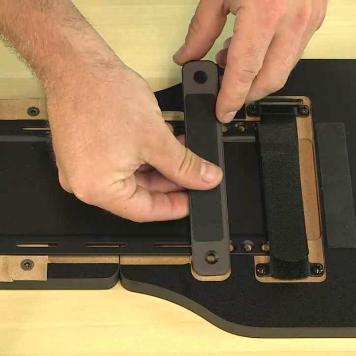 thumbnail video image 2 of VIVO White Universal Wooden Adjustable Arm Rest Mouse Pad with Security Straps, 2 of 9