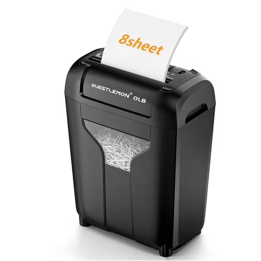 thumbnail video image 2 of QUESTLEMON 8-Sheet Cross Cut Paper Shredder and Credit Card Shredder with 4Gal Bin for Home Use, 2 of 9