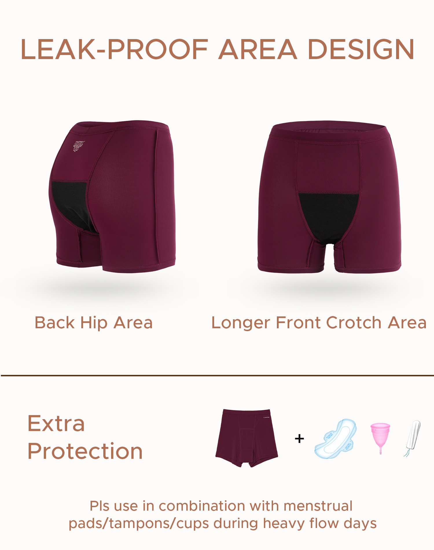 thumbnail video image 2 of INNERSY Womens Breathable Period Boxers Underwear High-Waist Menstrual Panties 3-Pack(L,Early Winter), 2 of 11