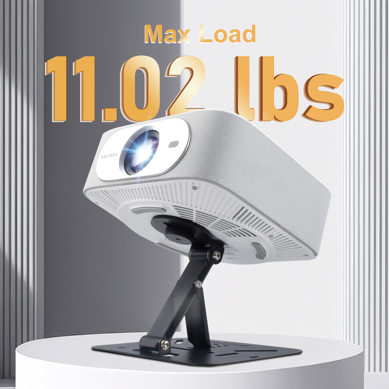 thumbnail video image 2 of Salange Projector Foldable Stand, for Home Theater Projetor Bracket Suit Ceiling Table Wall Mount, 180-Degree Rotation, Black, 2 of 9