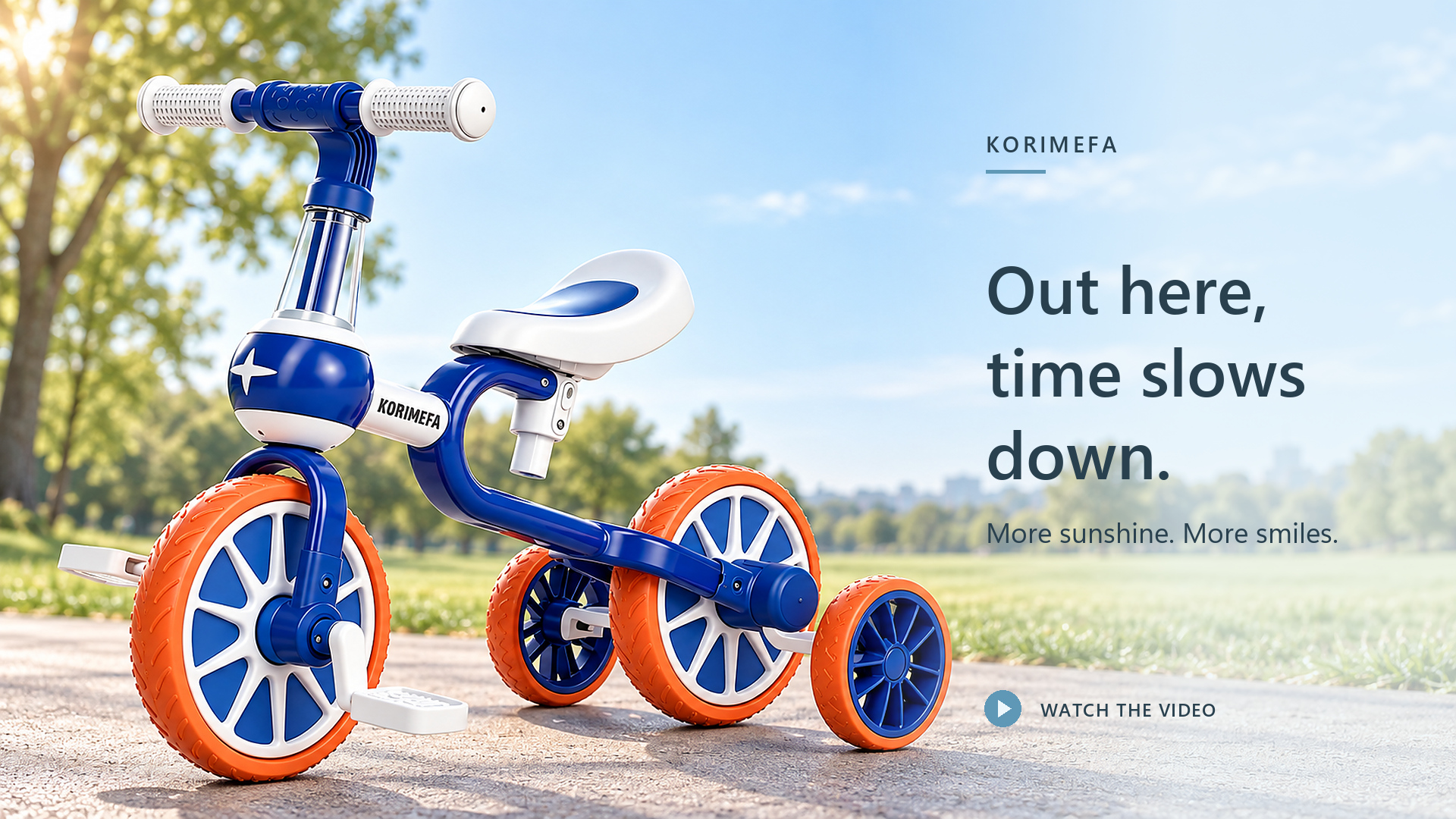 thumbnail video image 2 of KORIMEFA 4 in 1 Toddler Bike for 1-4 Years Old Boy Girl Toddler Tricycle Kids Trikes for Balance Training Baby Bike Infant Trike, Blue, 2 of 15