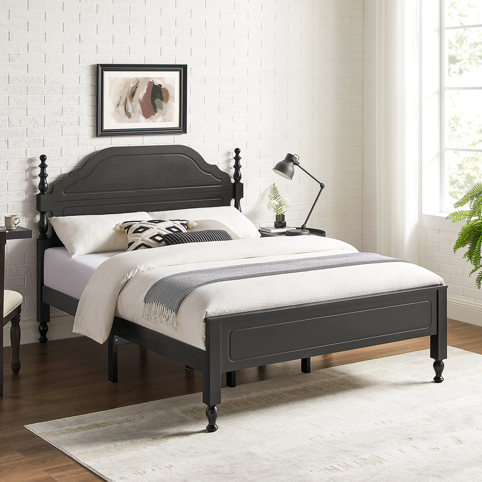 thumbnail video image 2 of Sailvan Wood Bed Frame with Headboard, Queen Size Platform Bed Frame Solid Wood Bed with Slat Support & Under Storage, No Box Spring Needed, Easy Assembly, 2 of 9